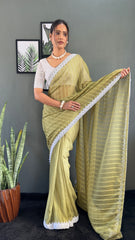 Chanderi Silk Saree With Blouse – Ready to Wear"