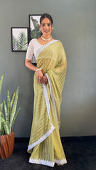 Chanderi Silk Saree With Blouse – Ready to Wear"