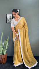 Chanderi Silk Saree With Blouse – Ready to Wear"