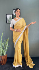 Chanderi Silk Saree With Blouse – Ready to Wear"