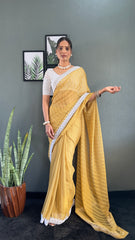 Chanderi Silk Saree With Blouse – Ready to Wear"