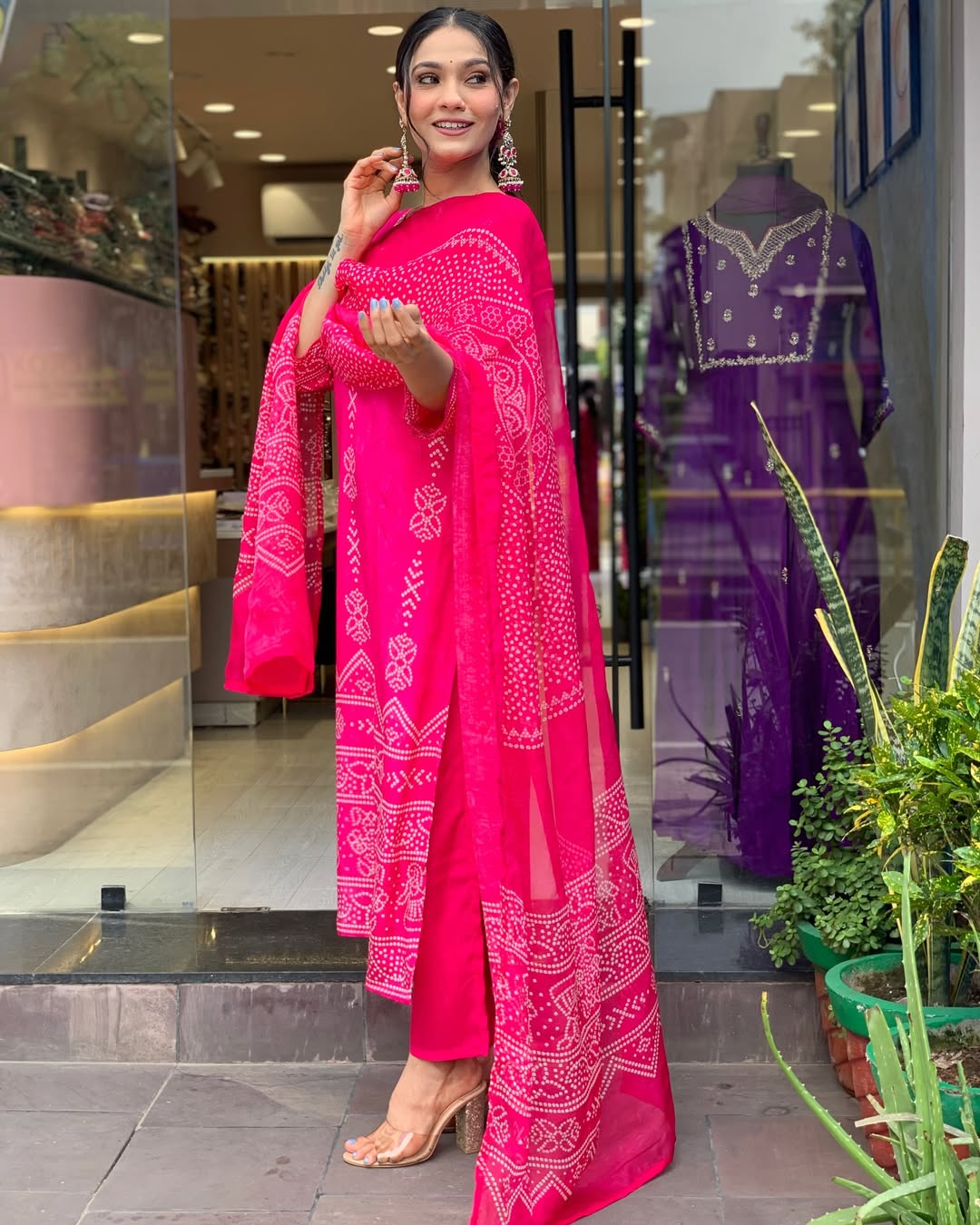DESIGNER FRENCH CREPE SEQUENCE CODING EMBROIDERY WORK SUIT SET