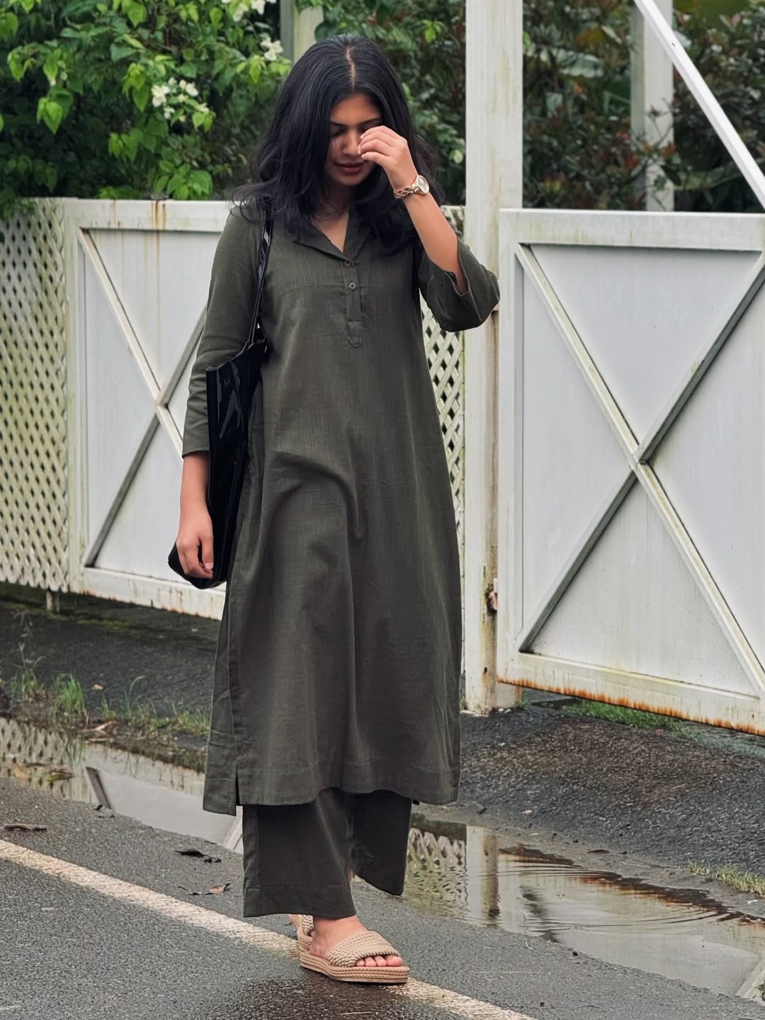 Women Plain Cotton kurta Set