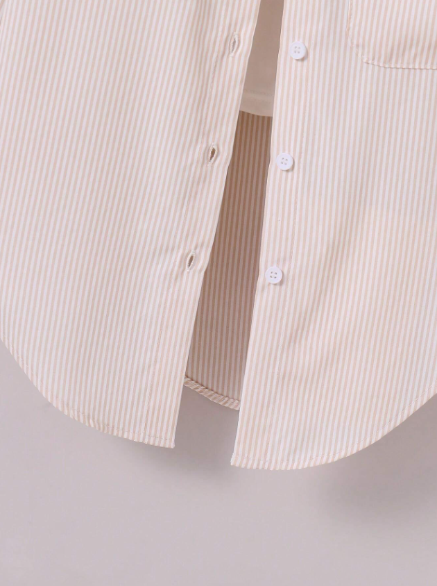 Tween Girl Korean Style Striped Casual