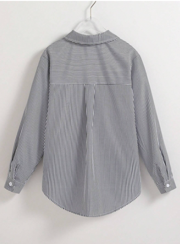 Tween Girl Korean Style Striped Casual