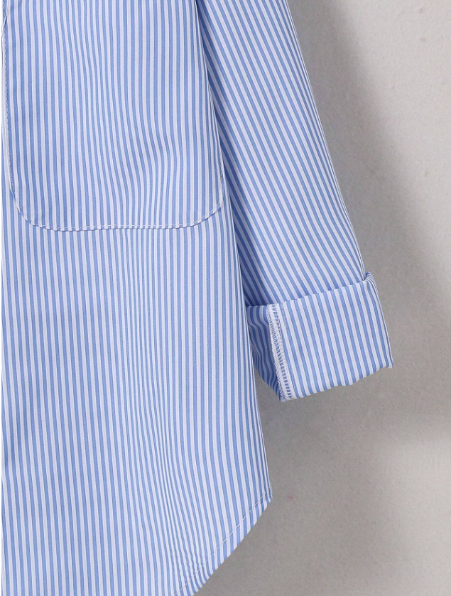 Tween Girl Korean Style Striped Casual