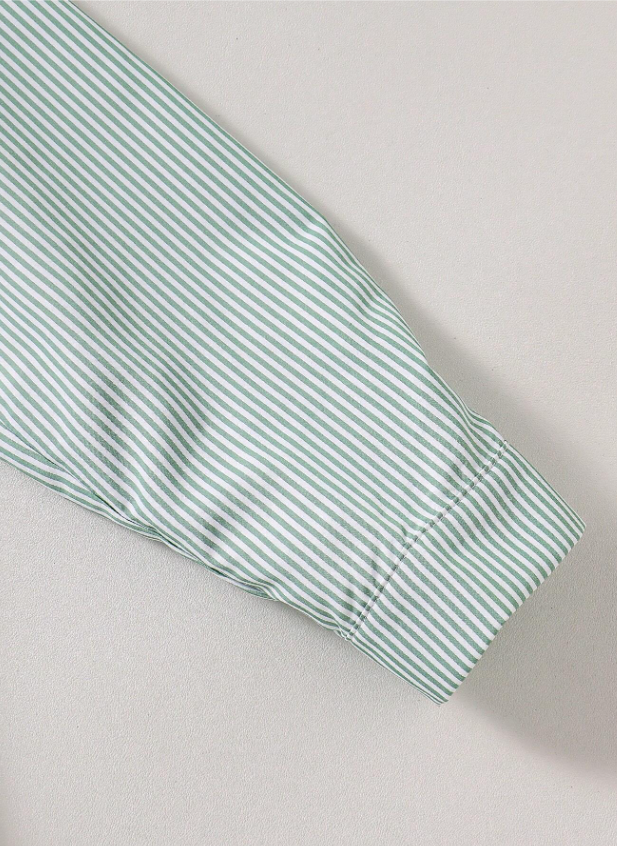 Tween Girl Korean Style Striped Casual