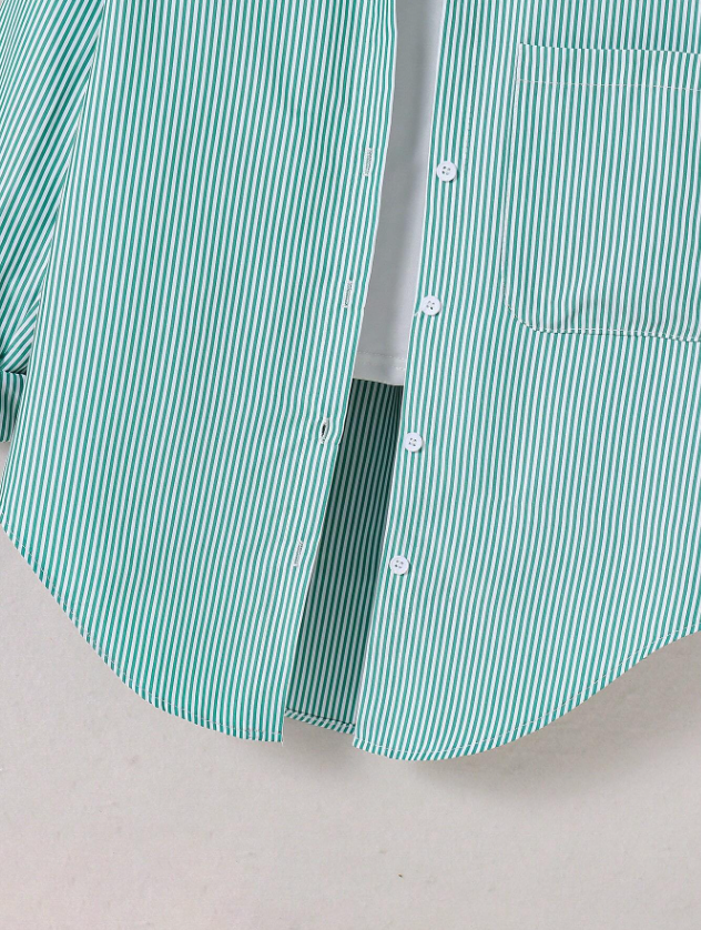 Tween Girl Korean Style Striped Casual