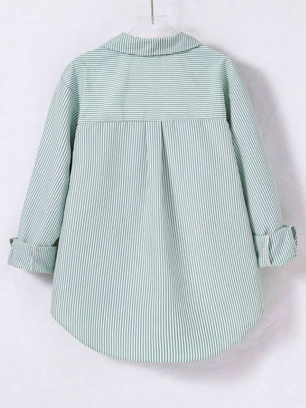 Tween Girl Korean Style Striped Casual