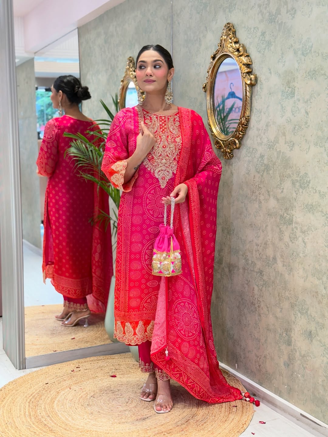 Presenting New Designer Pink Suit Set
