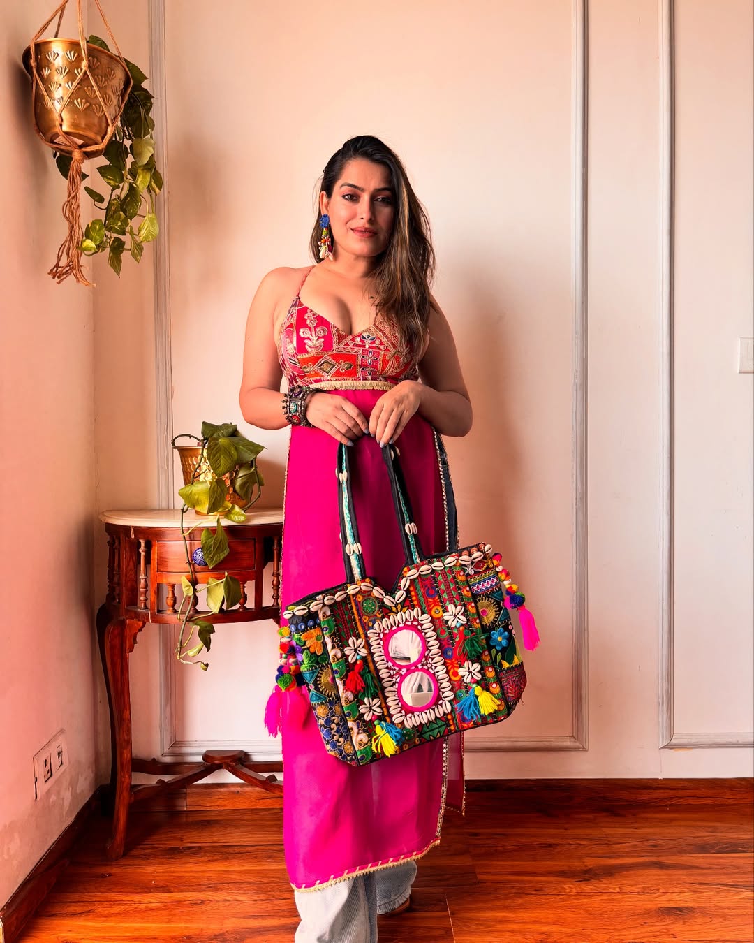 WOMEN PRINTED WITH MIRROR WORK KURTA