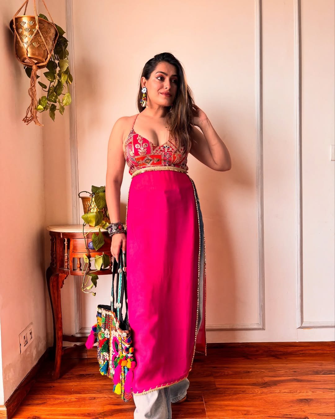 WOMEN PRINTED WITH MIRROR WORK KURTA