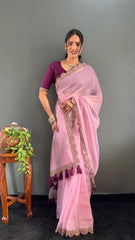 Designer Pure Soft Tissue Silk with Sequence Work Saree