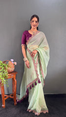 Designer Pure Soft Tissue Silk with Sequence Work Saree