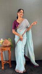 Designer Pure Soft Tissue Silk with Sequence Work Saree