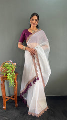 Designer Pure Soft Tissue Silk with Sequence Work Saree