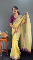 Designer Pure Soft Tissue Silk with Sequence Work Saree