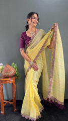 Designer Pure Soft Tissue Silk with Sequence Work Saree