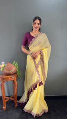 Designer Pure Soft Tissue Silk with Sequence Work Saree