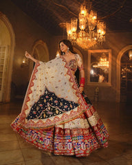 MULTI COLOR SOFT BUTTER SILK DIGITAL PRINTED LEHENGA CHOLI