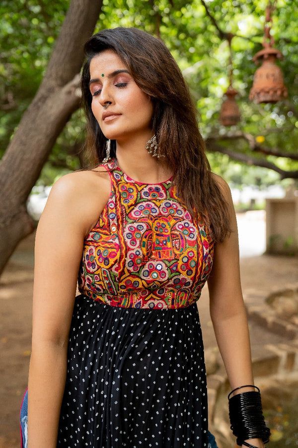 WOMEN PRINTED WITH MIRROR WORK KURTA