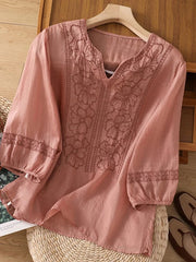 Women Tops Trendy Fashion Cotton Embroidered Top