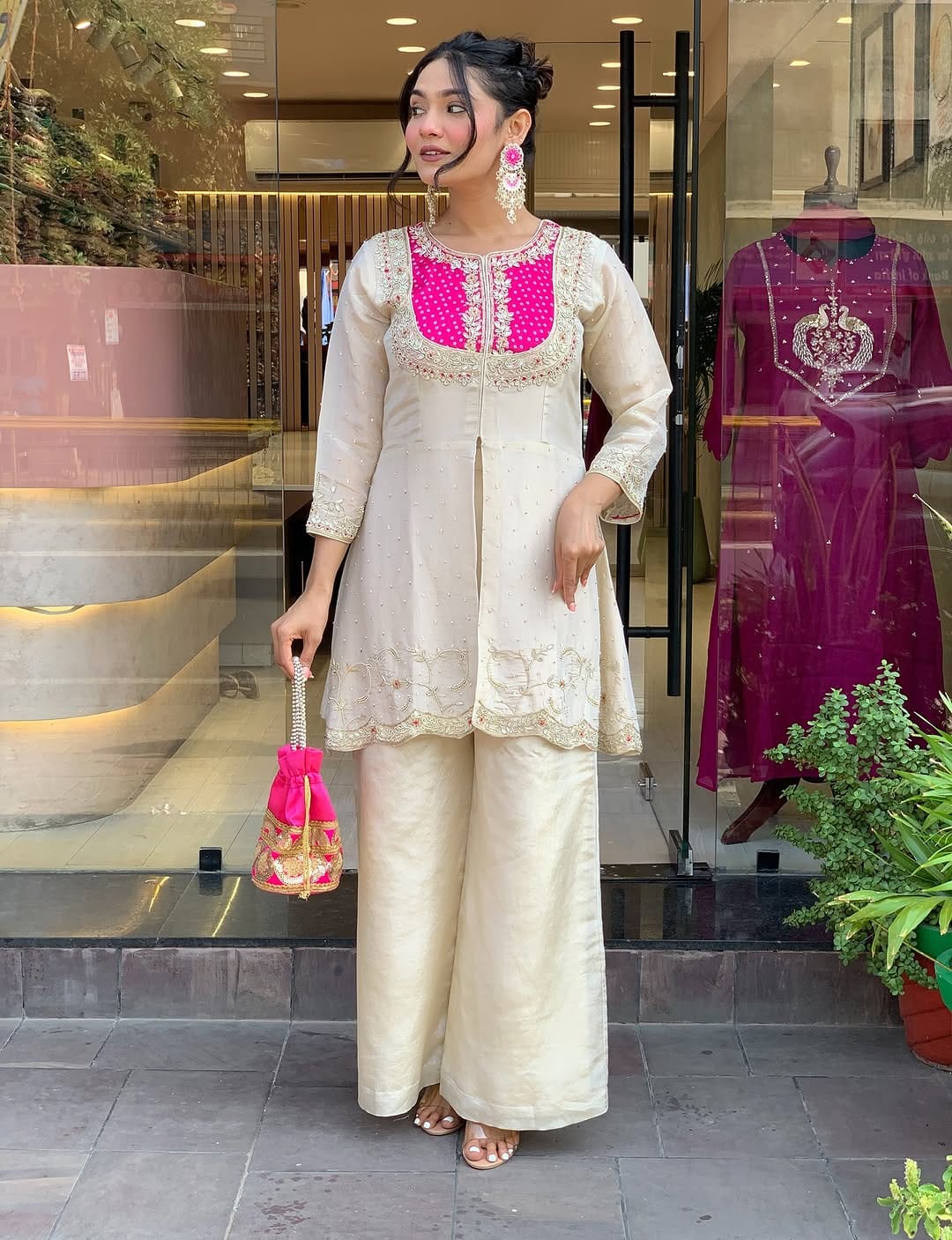 Gold Crush Party Wear Embroidered Co-Ord Set