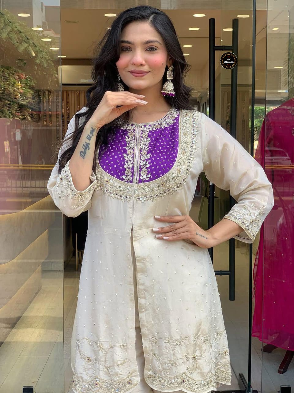 Gold Crush Party Wear Embroidered Co-Ord Set