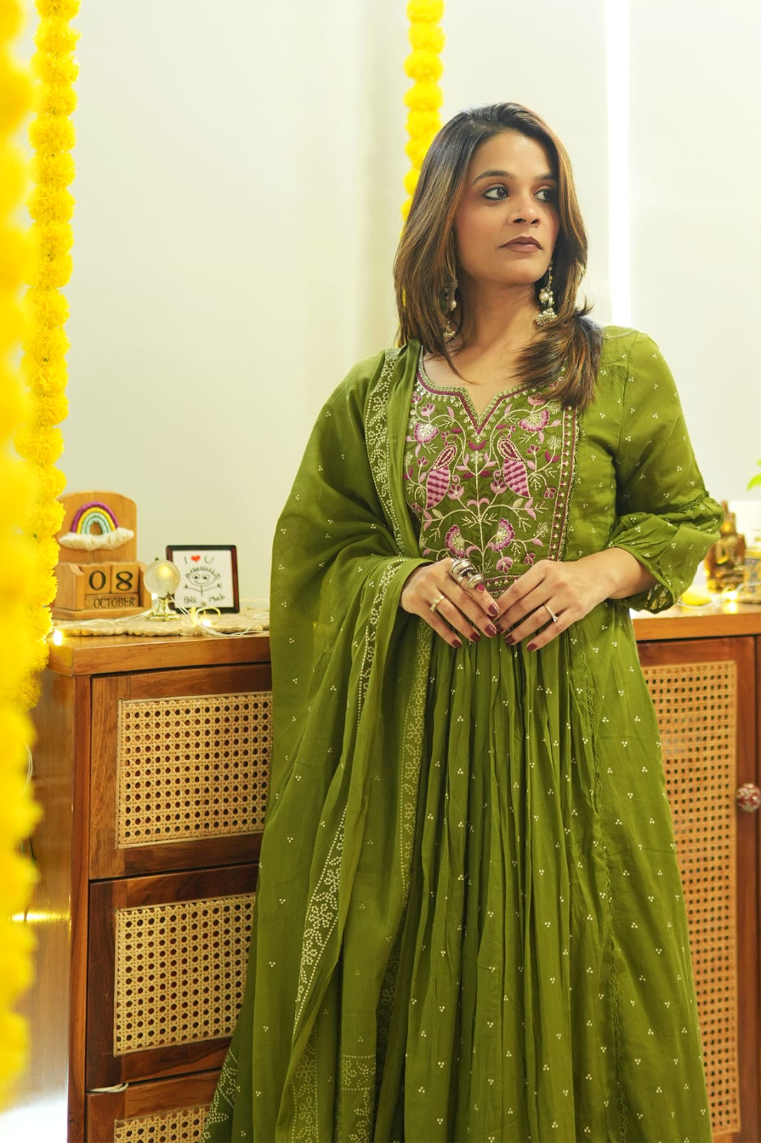 Cotton Anarkali Suit Set