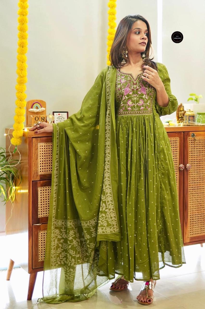 Cotton Anarkali Suit Set