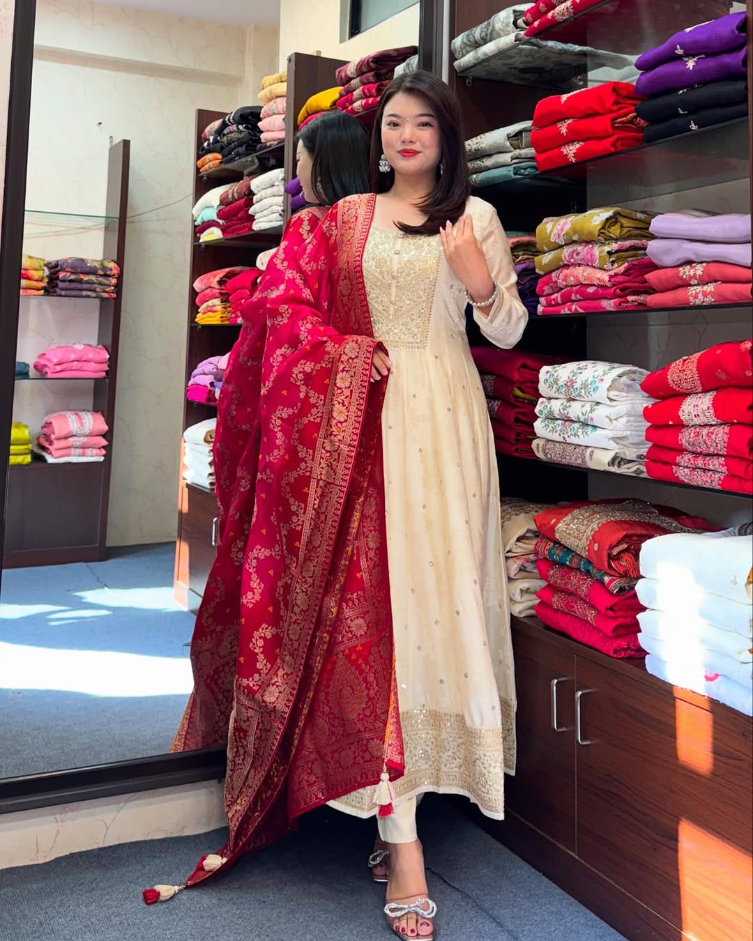 White Flared Suit Set