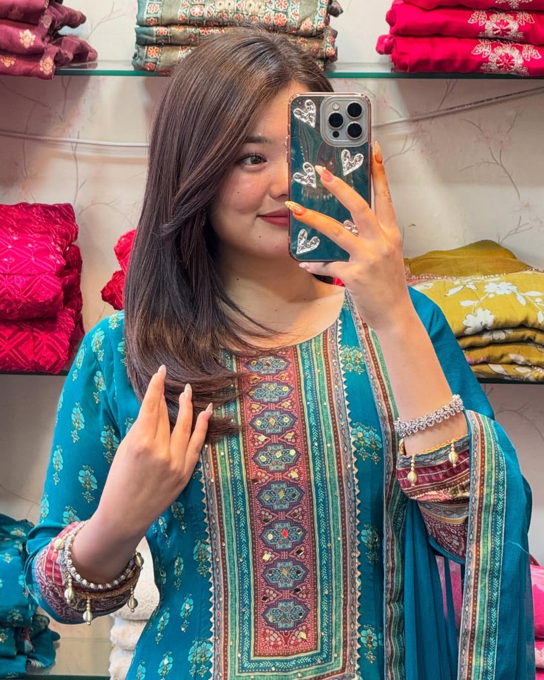 Teal Flared Suit Set