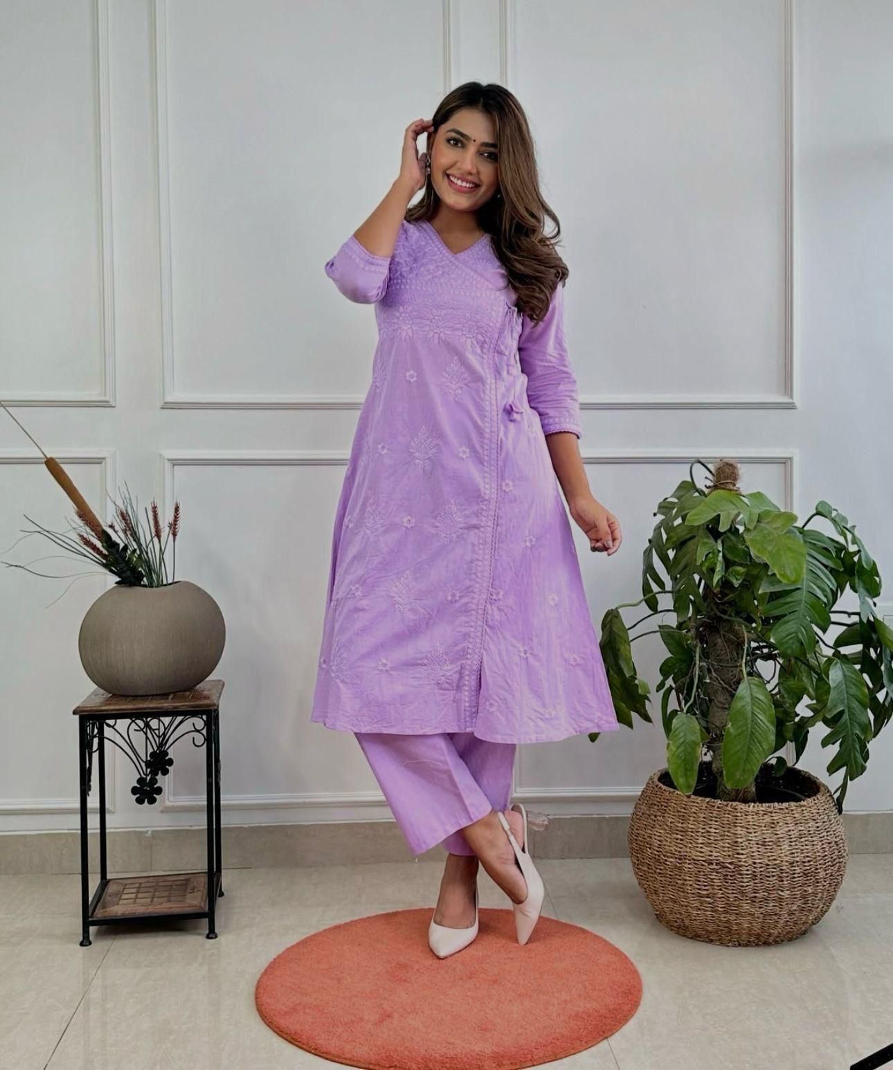 Women Chikankari Work Kurta Set
