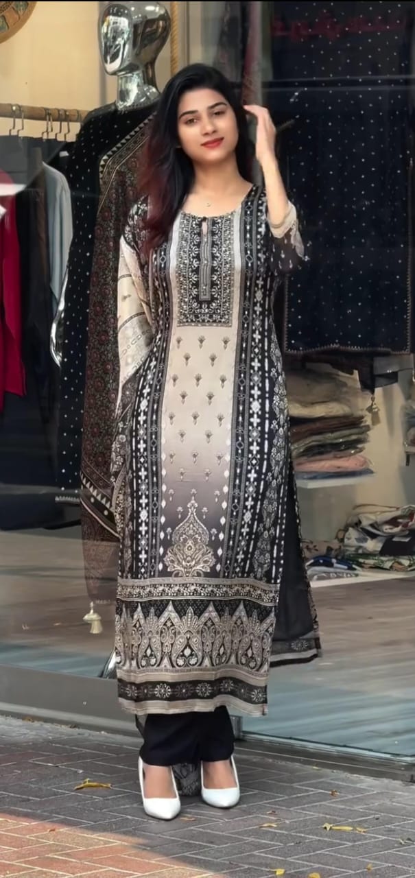 Black Muslin Top Pant Dupatta