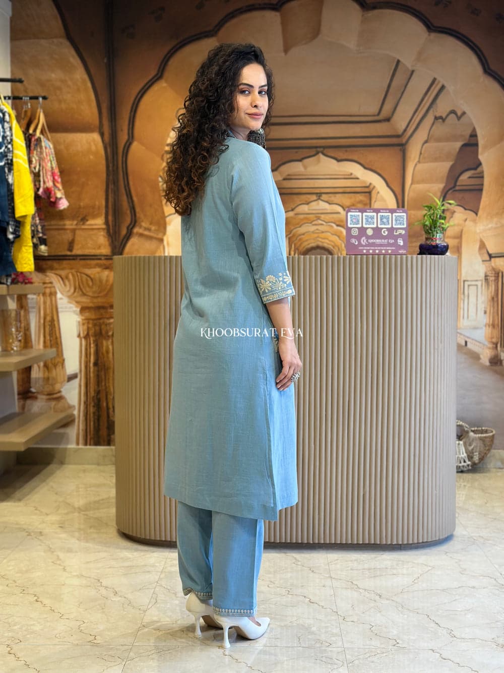 Cotton Embroidered Kurta Set