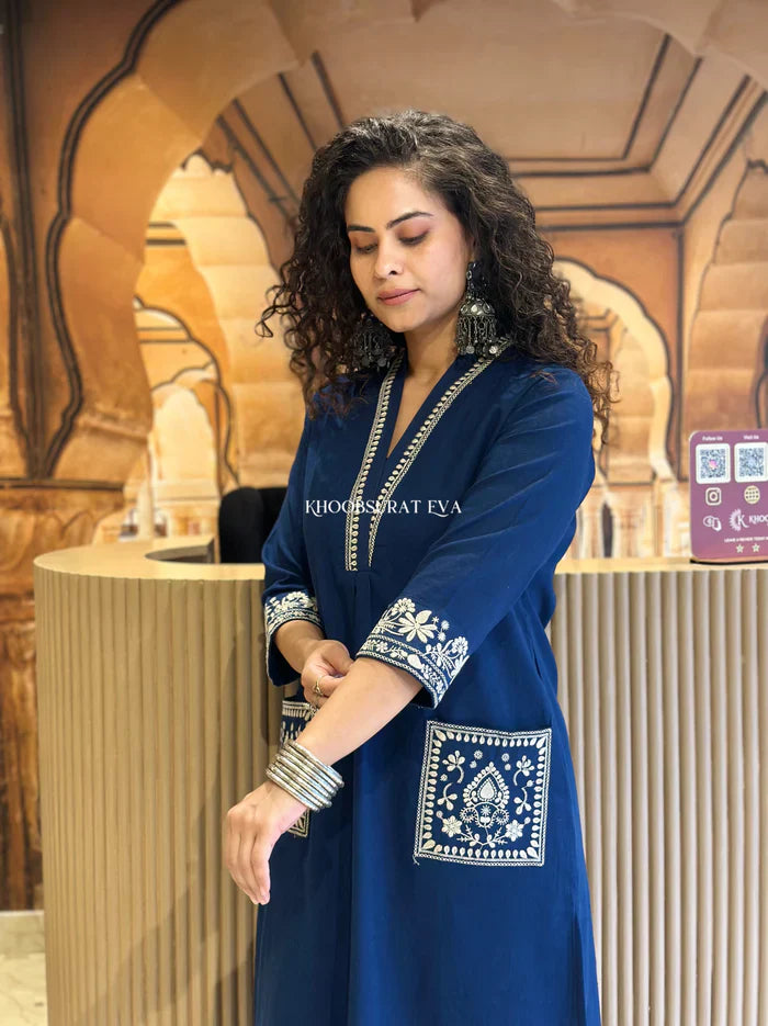 Cotton Embroidered Kurta Set