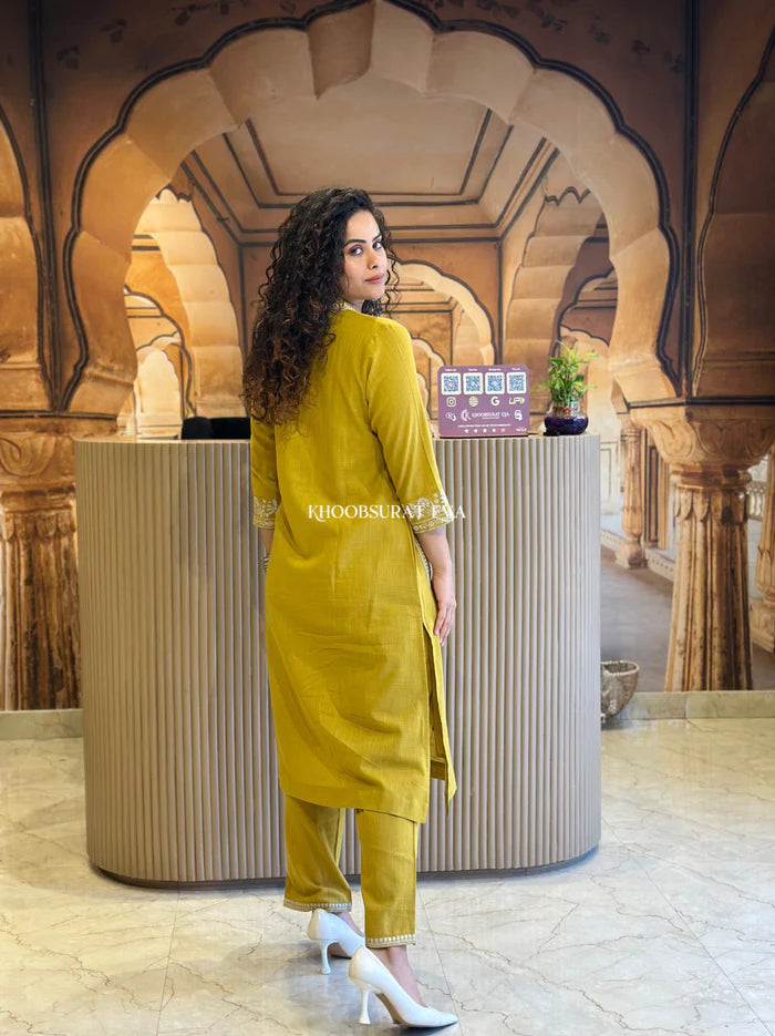Cotton Embroidered Kurta Set