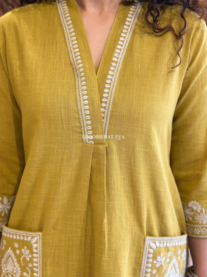 Cotton Embroidered Kurta Set