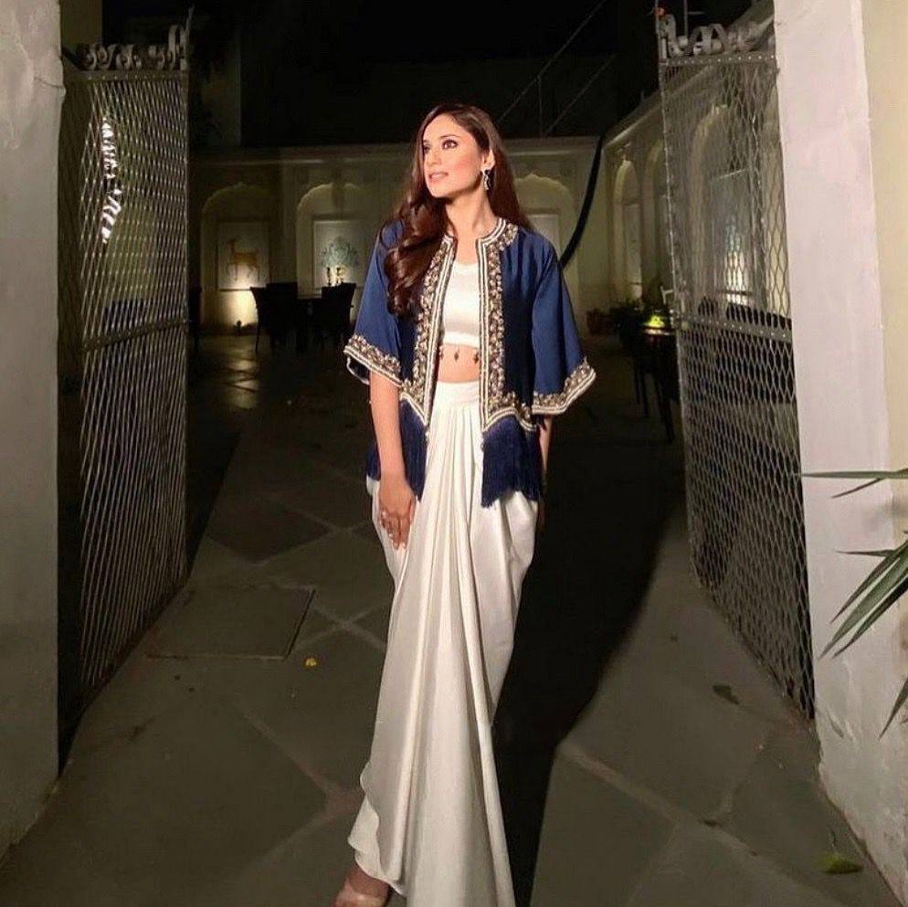 NEW THREE PIECE WESTERN READY TO WEAR DRAPED DHOTI WITH KOTI