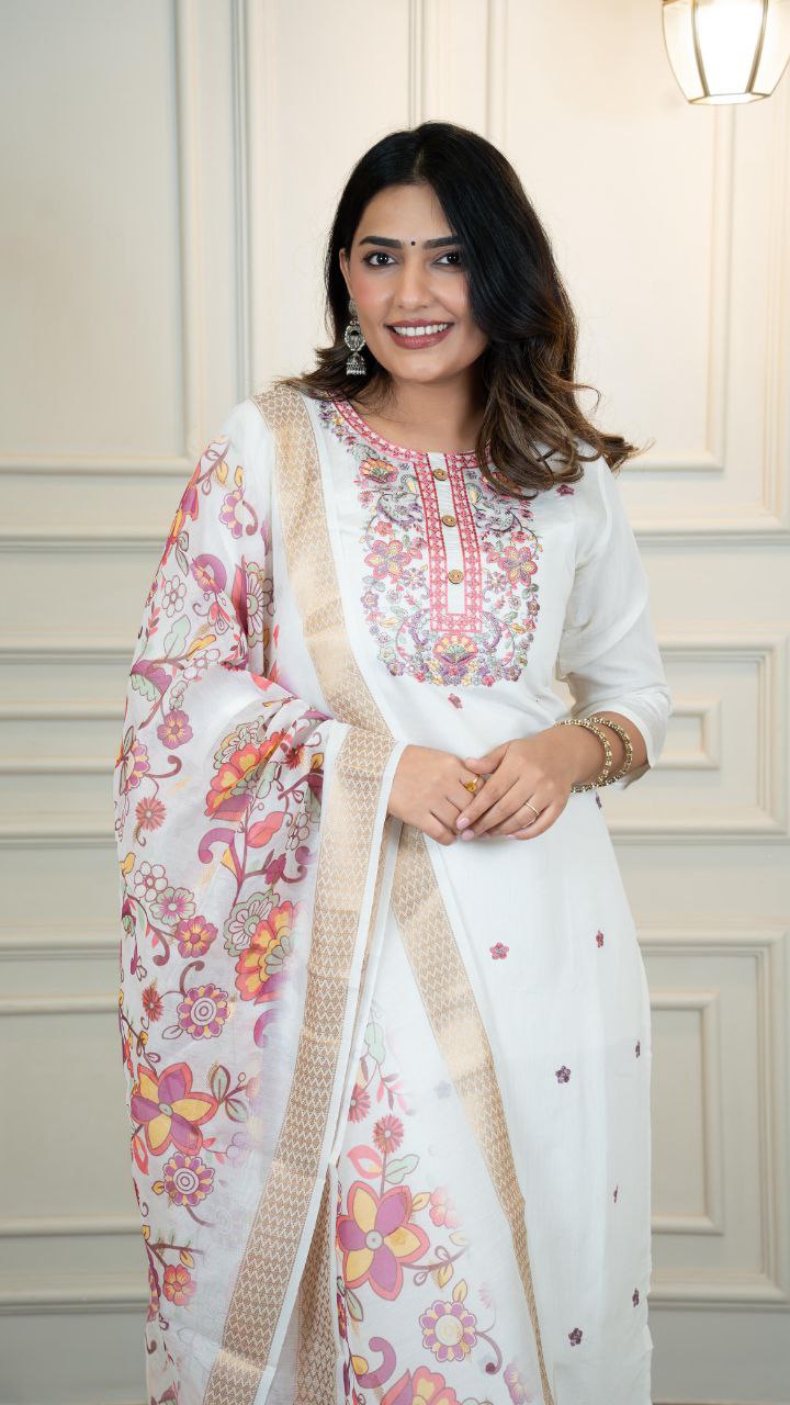 New Designers Kurta Pent Dupatta Set