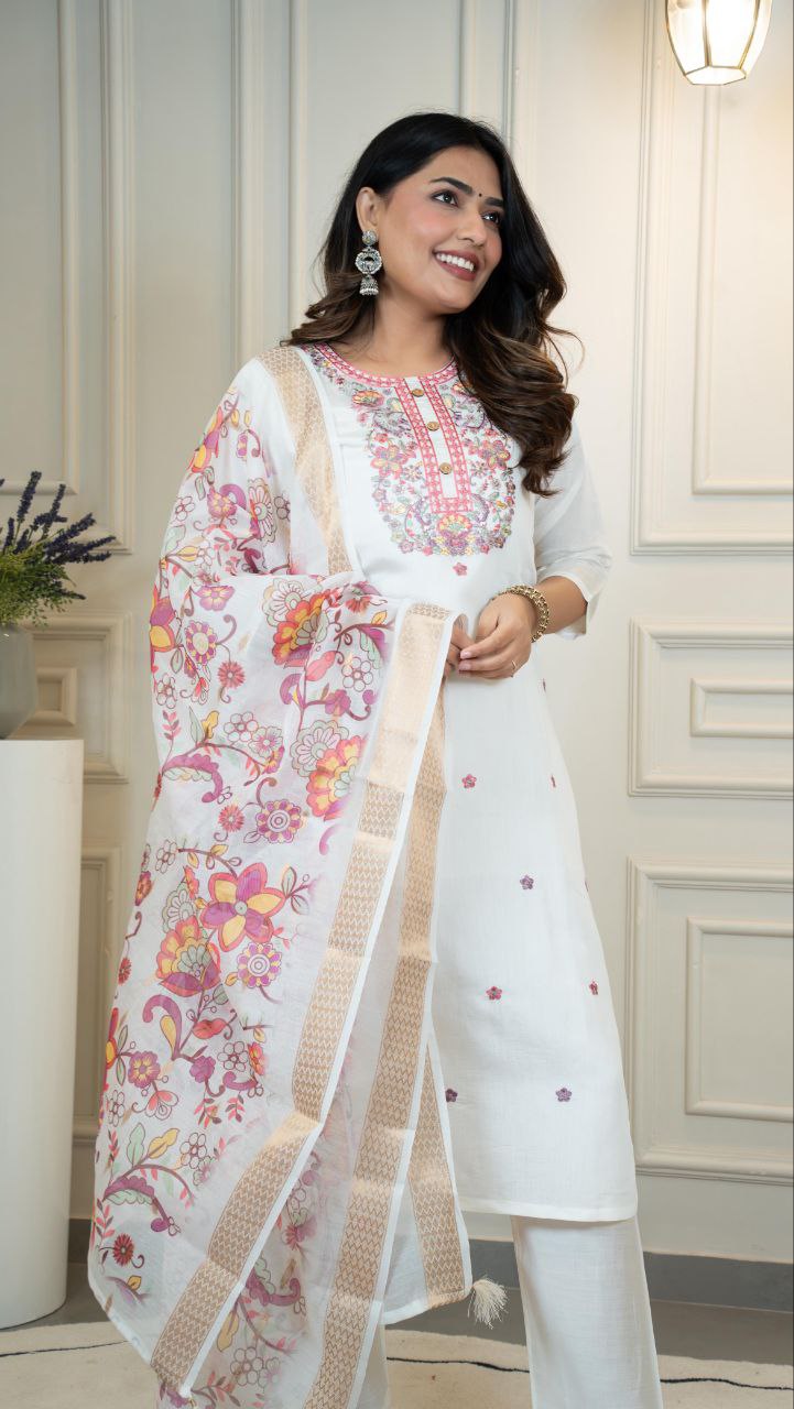 New Designers Kurta Pent Dupatta Set