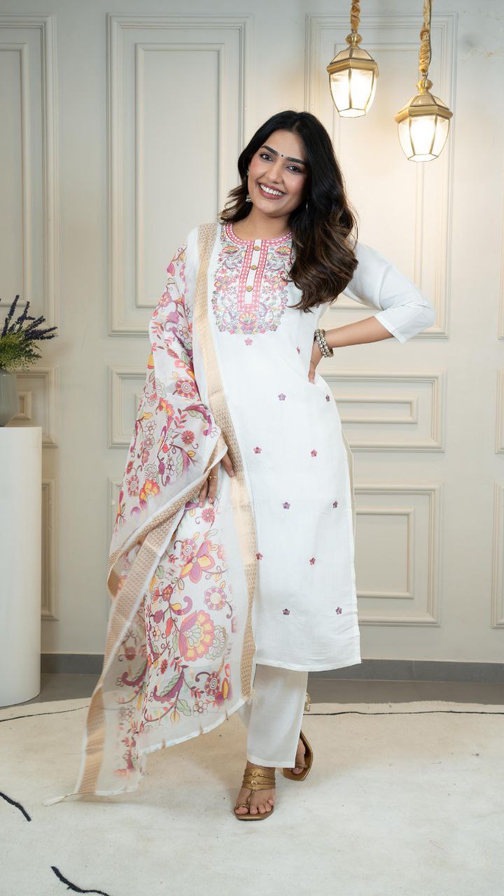New Designers Kurta Pent Dupatta Set