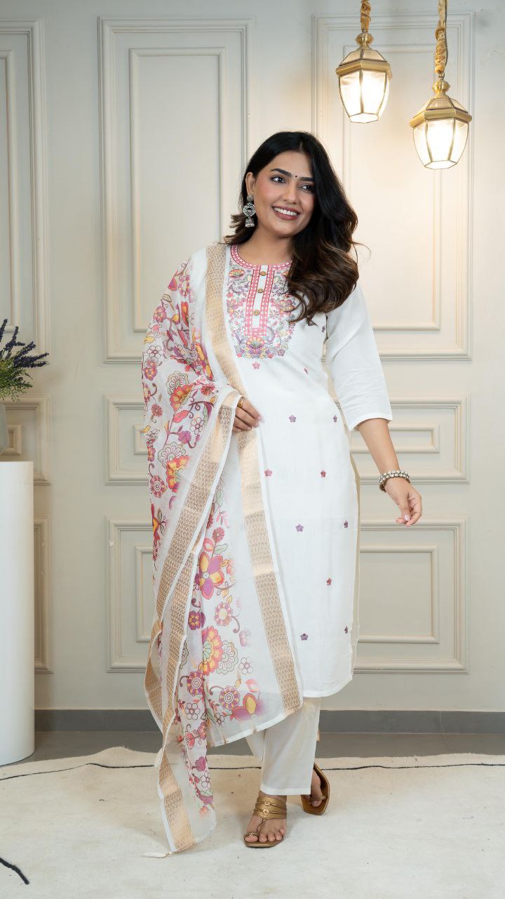 New Designers Kurta Pent Dupatta Set