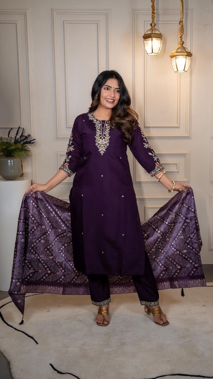New Designers Kurta Pent Dupatta Set