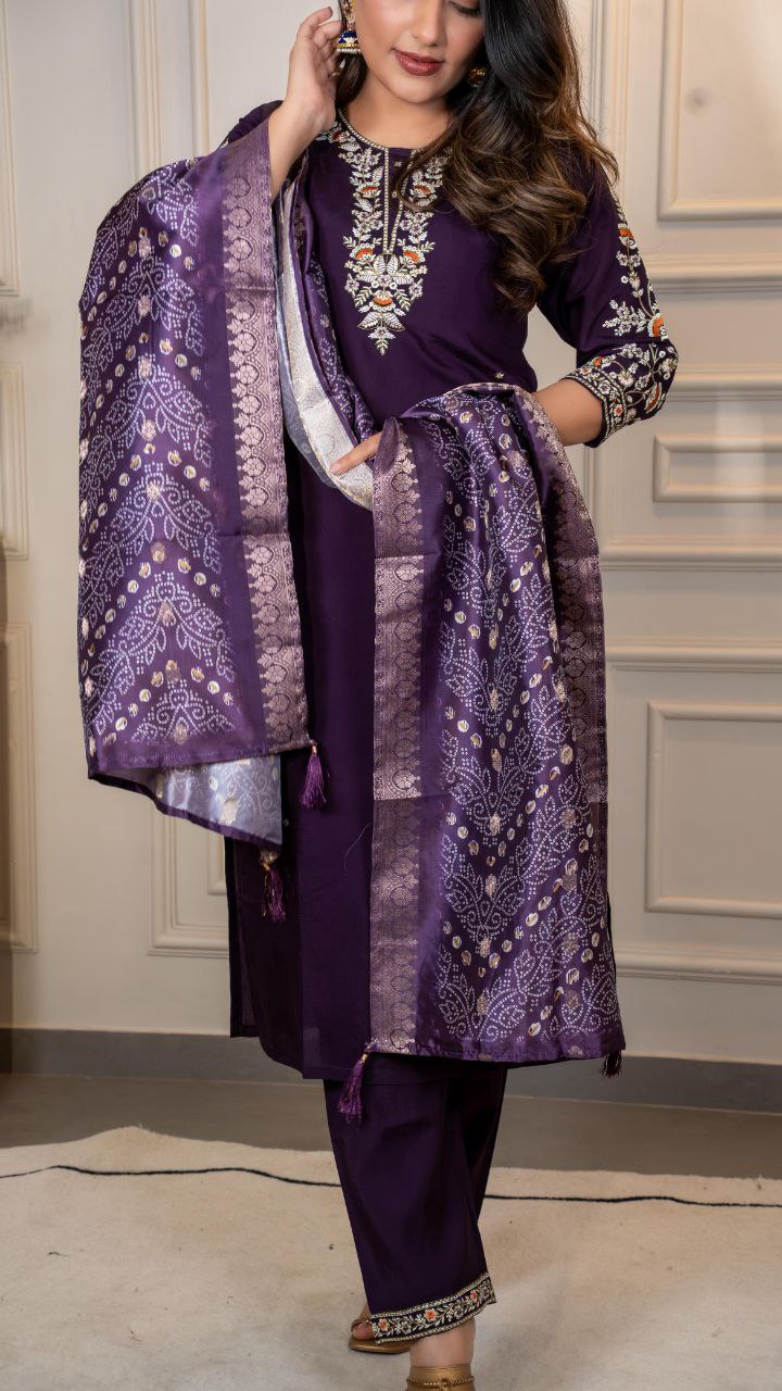 New Designers Kurta Pent Dupatta Set