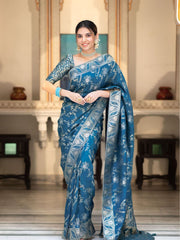 Pure Banarasi Silk Saree Weaved With Zari Comes With Heavy Banarasi Brocade Blouse