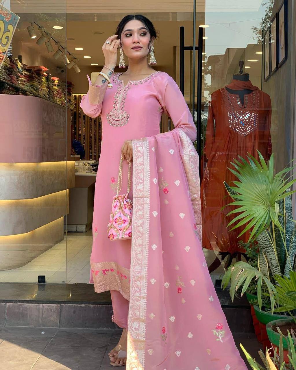 Women's Designer Kurta Pent And Dupatta Set