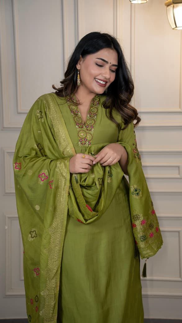 New Designers Kurta Pent Dupatta Set