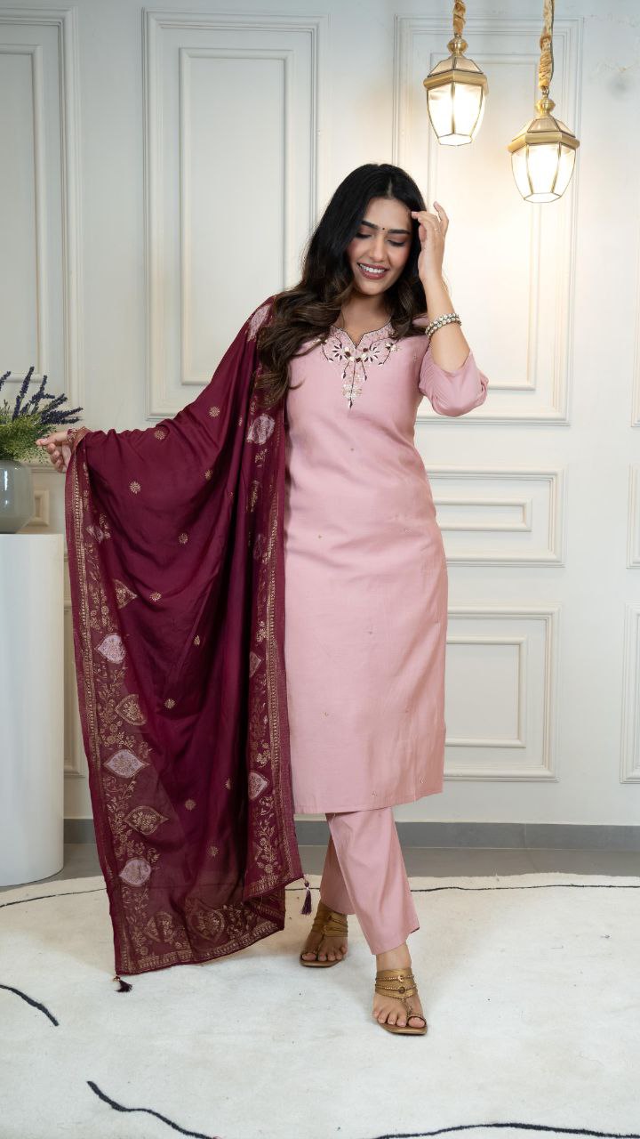 New Designers Kurta Pent Dupatta Set