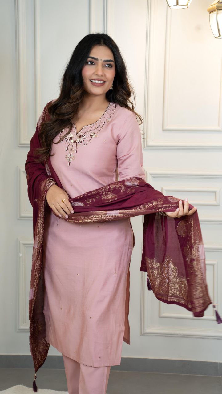 New Designers Kurta Pent Dupatta Set